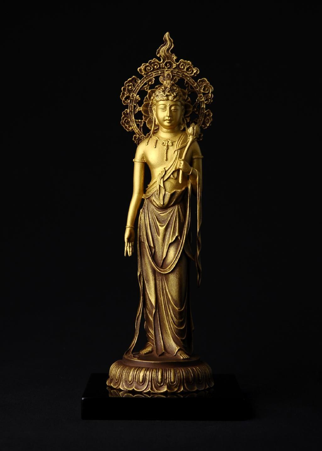 仏像 高岡銅器 : アートの友社 牧田秀雲 牧田秀雲作 聖観音菩薩像
