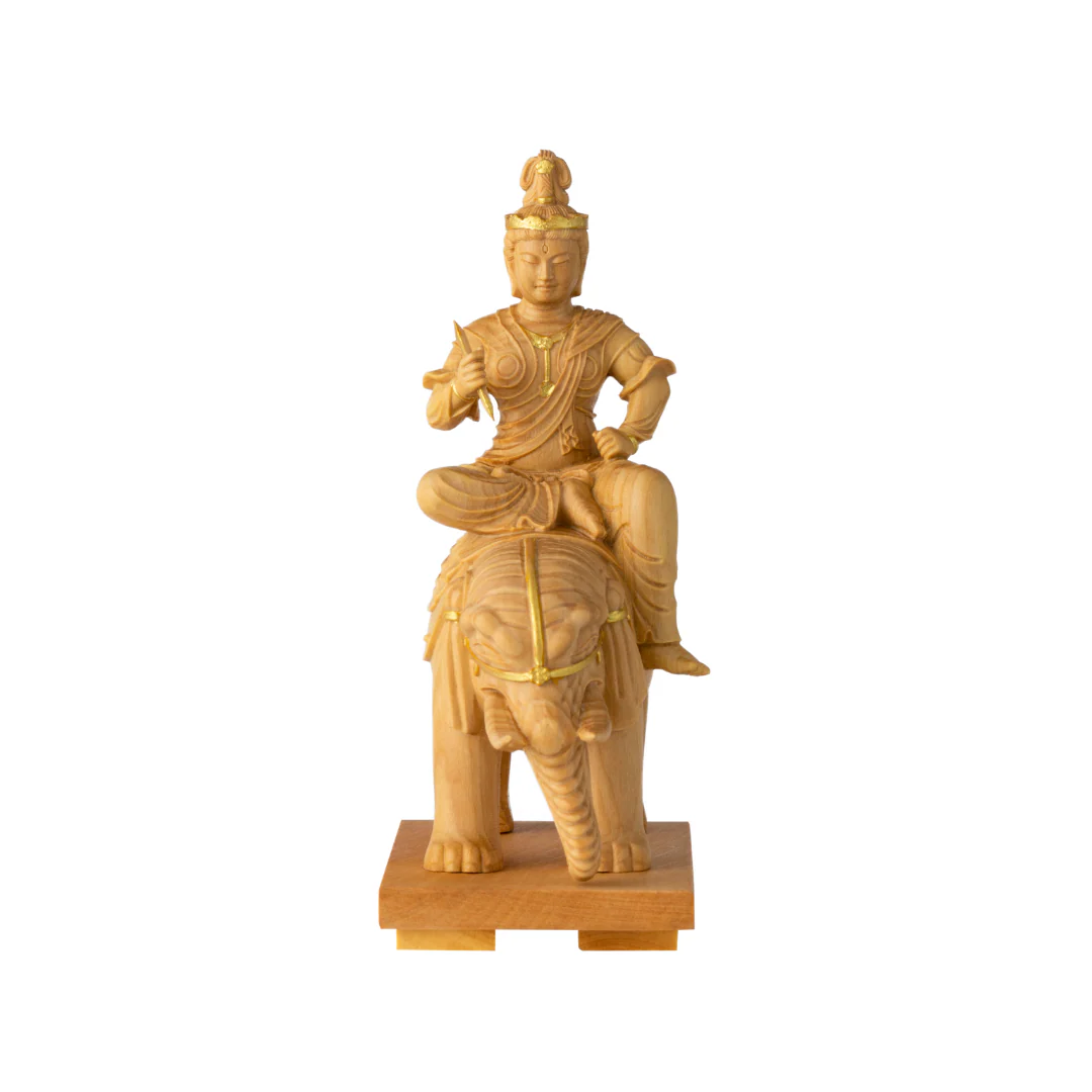 Wooden Samantabhadra Bodhisattva on elephant 