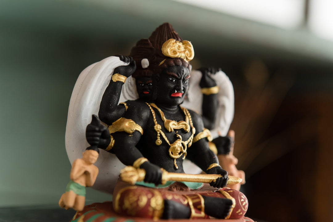 Wrathful Sanmen Daikokuten (Three Faced Daikokuten) (彩色忿怒三面大黒天)