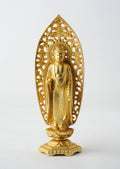 Amida Buddha, alloy with pure gold plating, 15 cm (Takaoka bronze)