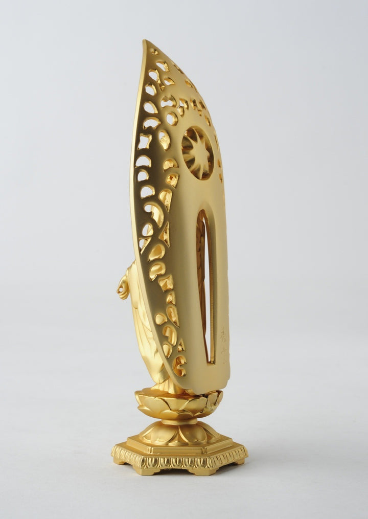 Amida Buddha, alloy with pure gold plating, 15 cm (Takaoka bronze)