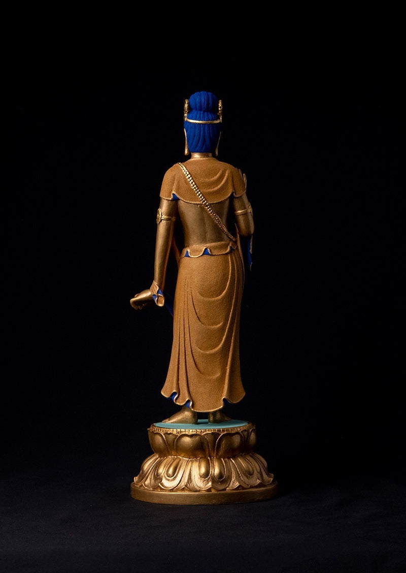 Nikko Bosatsu & Gakko Bosatsu (日光菩薩 & 月光菩薩) (瑠璃光金彩仕上げ 篁千礼彩色)