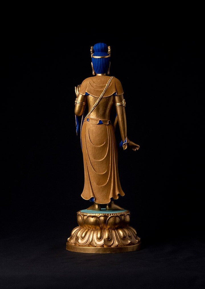 Nikko Bosatsu & Gakko Bosatsu (日光菩薩 & 月光菩薩) (瑠璃光金彩仕上げ 篁千礼彩色)