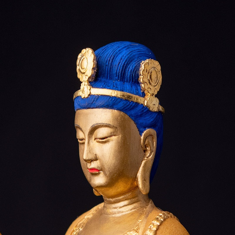 Nikko Bosatsu & Gakko Bosatsu (日光菩薩 & 月光菩薩) (瑠璃光金彩仕上げ 篁千礼彩色)