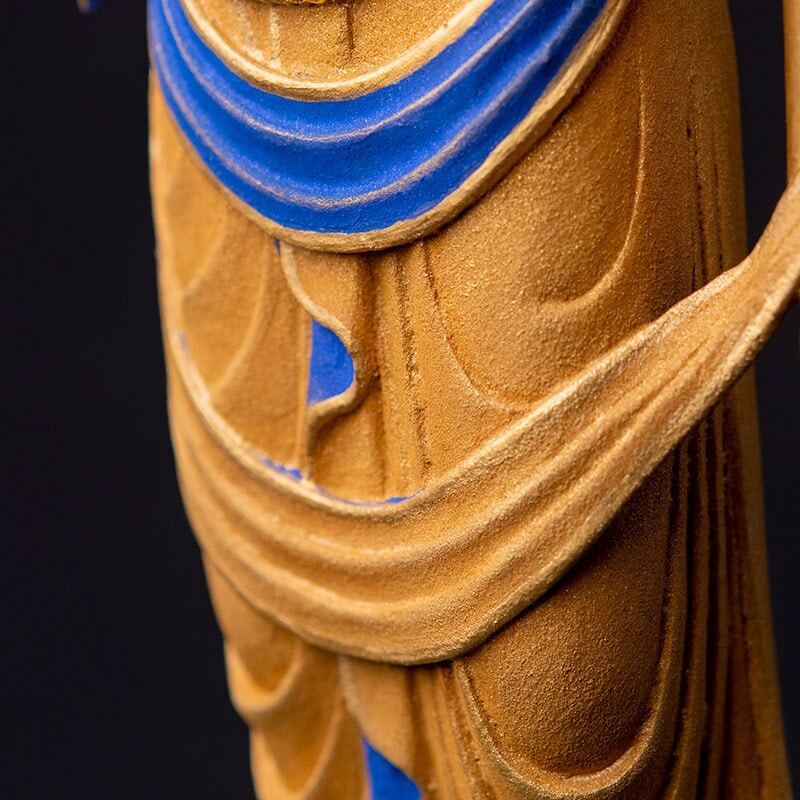 Nikko Bosatsu & Gakko Bosatsu (日光菩薩 & 月光菩薩) (瑠璃光金彩仕上げ 篁千礼彩色)