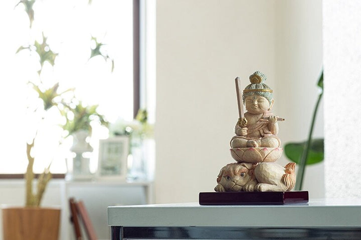 Monju Bosatsu (Manjushri) 定額山壽量院 祈祷開眼 仏屋さかい 童仏 文殊菩薩