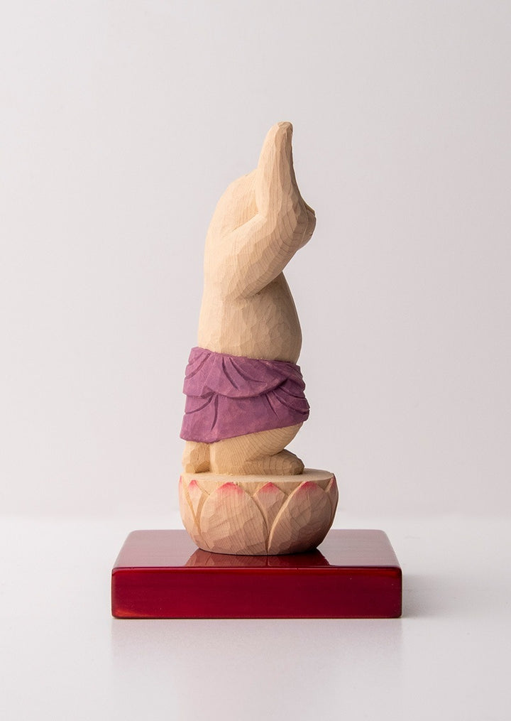 Shakyamuni Cat Buddha 木彫りの誕生釈迦猫 袈裟を着た猫仏さま